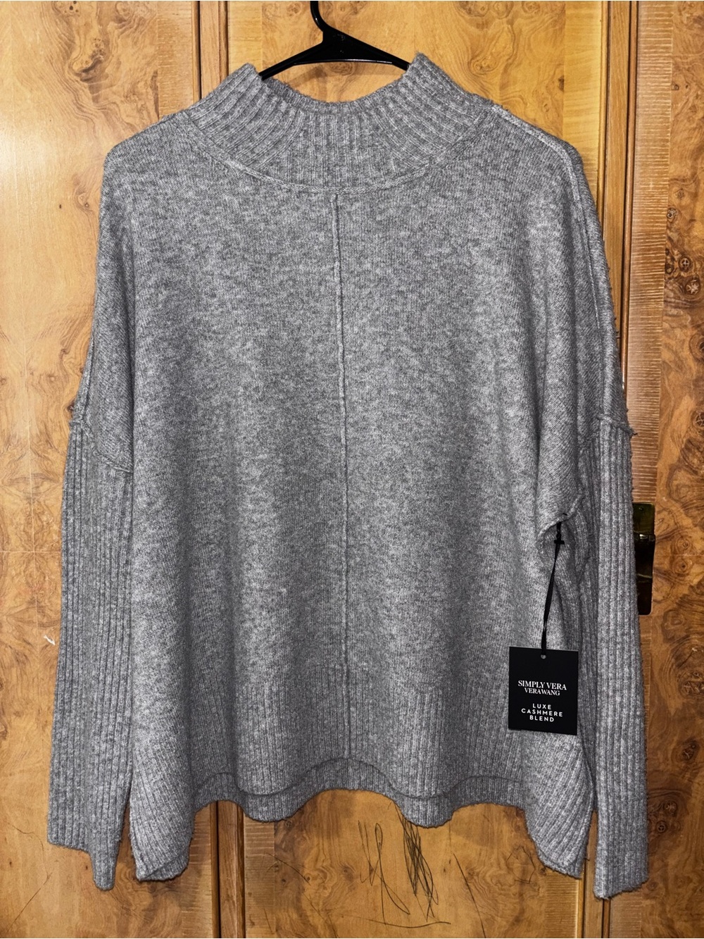 Simply Vera Vera Wang Gray Mock Neck Sweater size XL